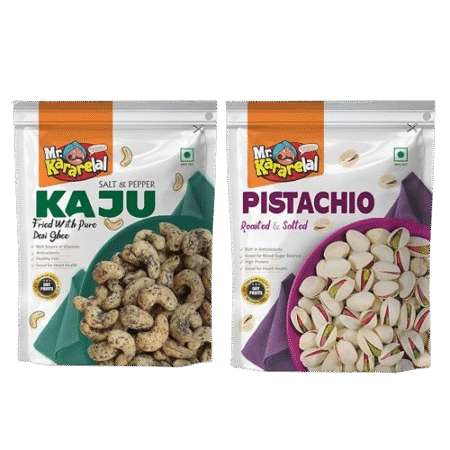 Kaju Salt & Pepper, Pistachio – Roasted & Salted Ziplock (Combo of 2)